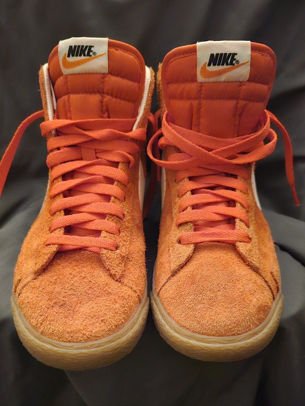 Nike Blazer Mid Vintage Suede Sneakers, Orange and White, Size 9 (US)